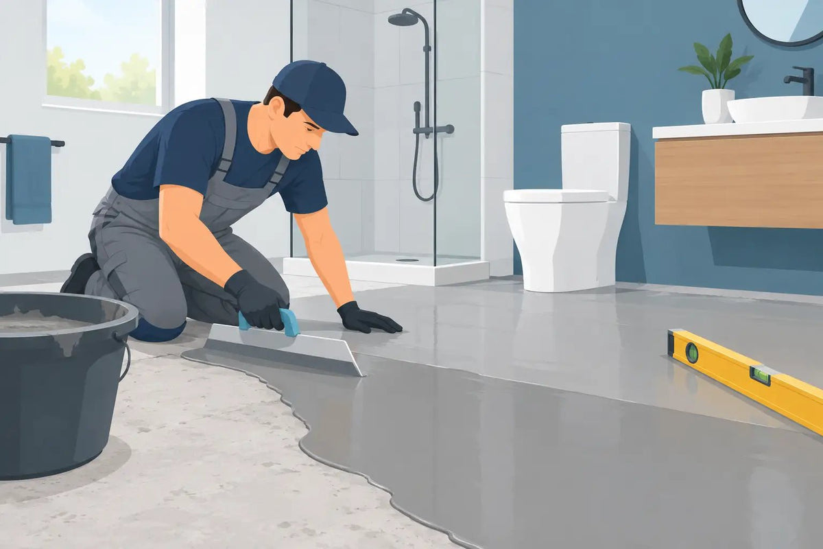 How to Level Bathroom Floor Before Tiling - FMV TILES & BATHROOMS