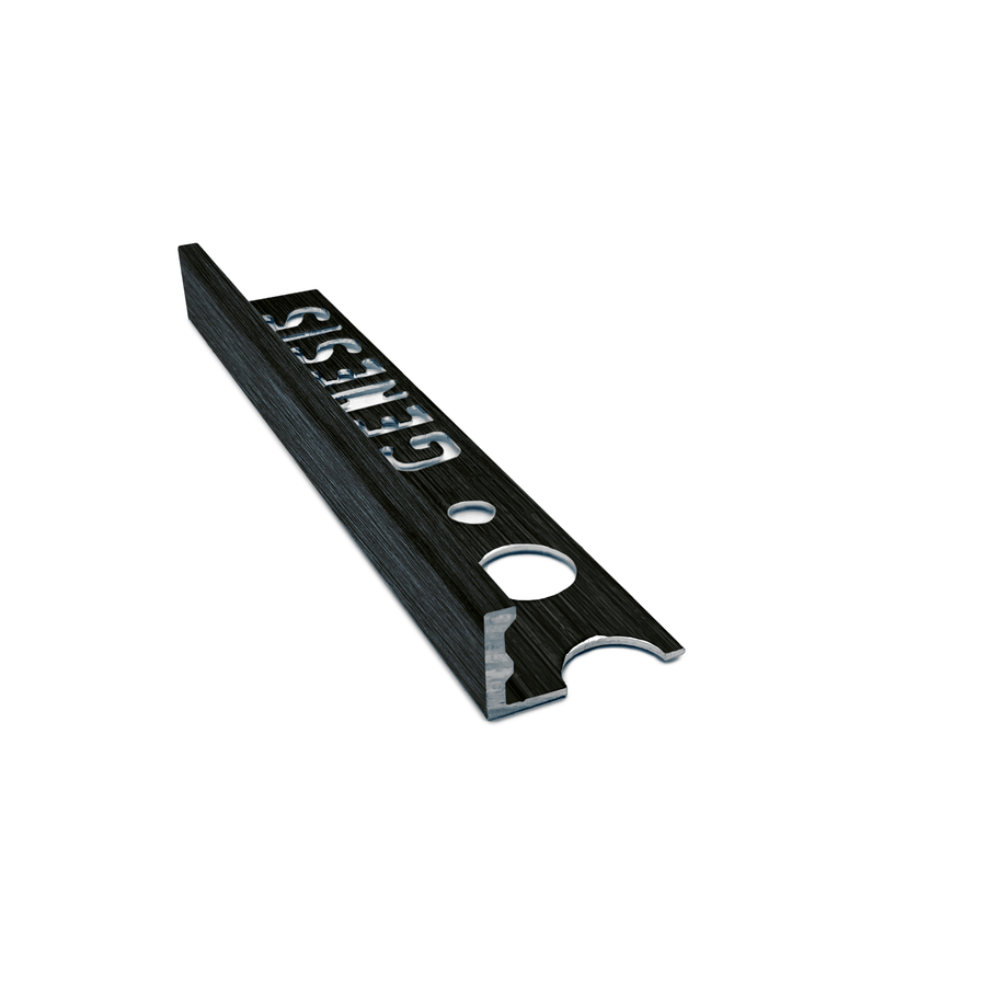 Genesis aluminium tile trims in 10mm and 12mm straight-edge finishes
