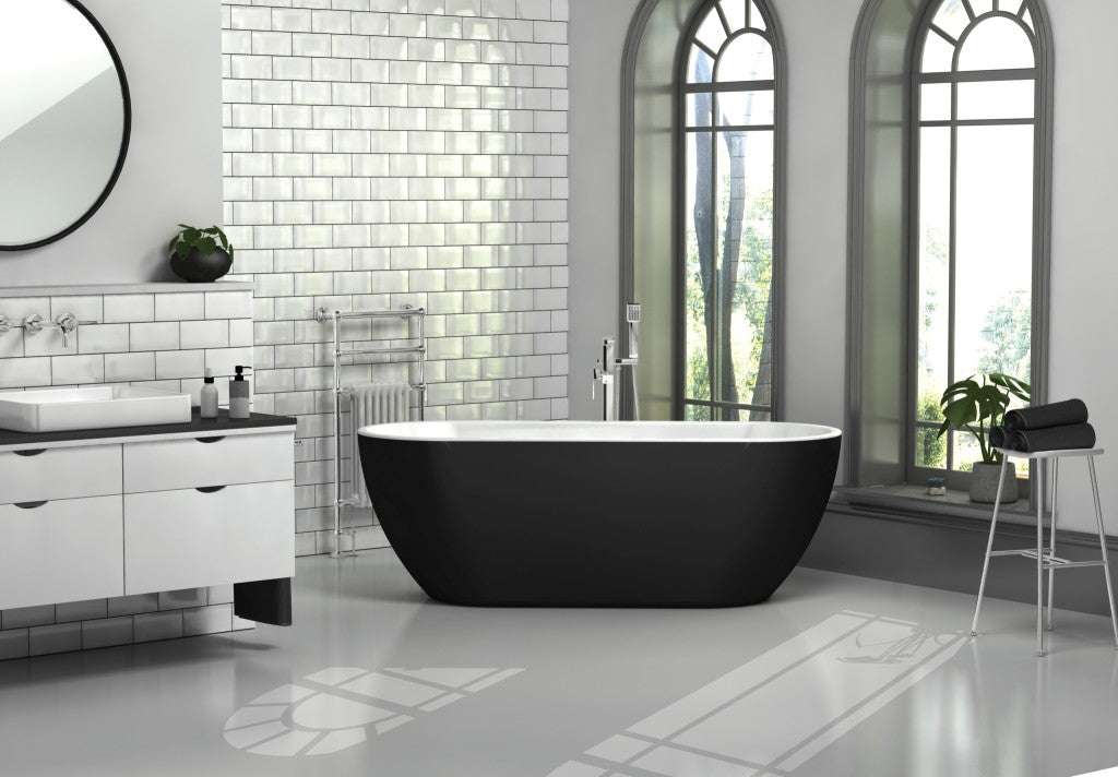 Arlington Matt Black Bath Including Waste