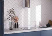 Flat Metro Tile, Gloss White Ceramic Wall Tile 200x100mm