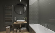 Flat Metro Tiles, Gloss Dark Grey Ceramic Wall Tile 200x100mm