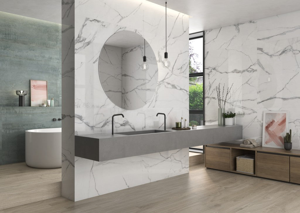 Infinity White Marble Polished Porcelain Floor and Wall