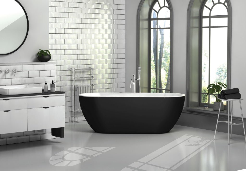 Arlington Matt Black Bath Including Waste - FMV TILES & BATHROOMS