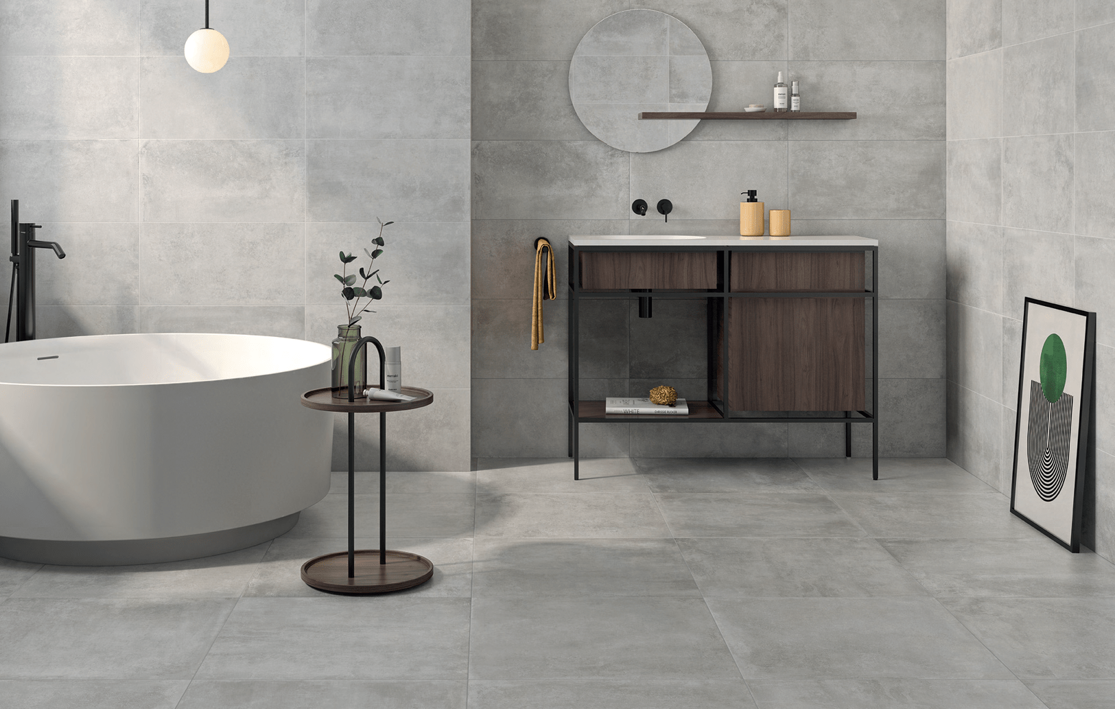 Bahia Perla Grey Cement Porcelain Floor and Wall Tile 600x600x6mm - FMV TILES & BATHROOMS