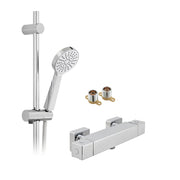 Cube Thermostatic Shower Bar Mixer and Kit - FMV TILES & BATHROOMS