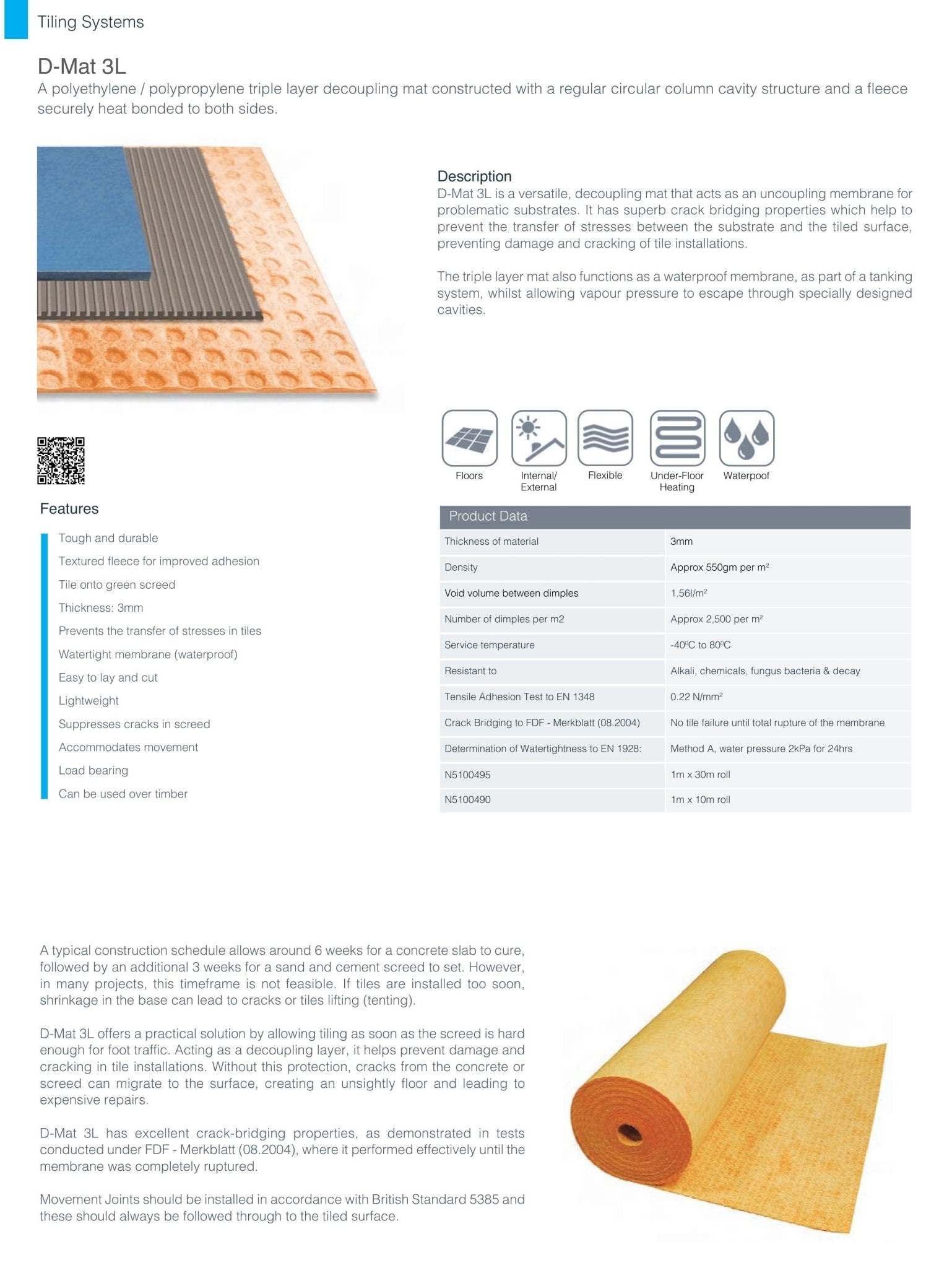 D-MAT , Tiling Decoupling Membrane - FMV TILES & BATHROOMS