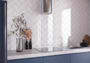 Flat Metro Tile, Gloss White Ceramic Wall Tile 200x100mm - FMV TILES & BATHROOMS