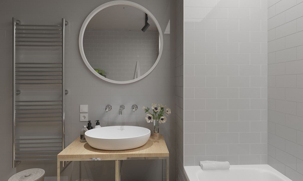 Flat Metro Tiles, Gloss Grey Ceramic Wall Tile 200x100mm - FMV TILES & BATHROOMS