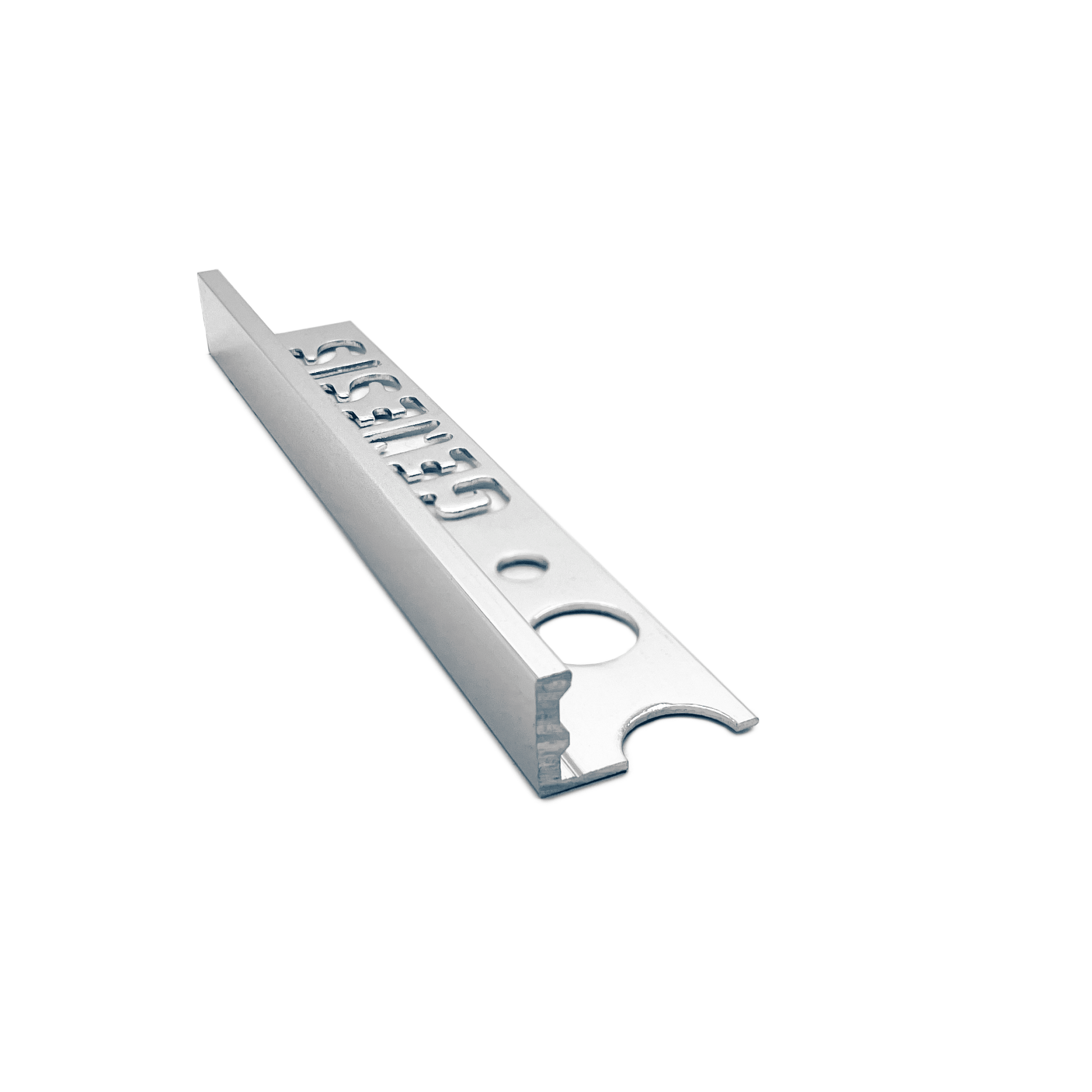Genesis - Aluminium Straight Edge Tile Trim - BRIGHT SILVER - FMV TILES & BATHROOMS