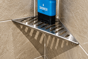 Genesis HD Stainless Steel Corner Shower Shelves (296x210x4mm) Various Colours - FMV TILES & BATHROOMS