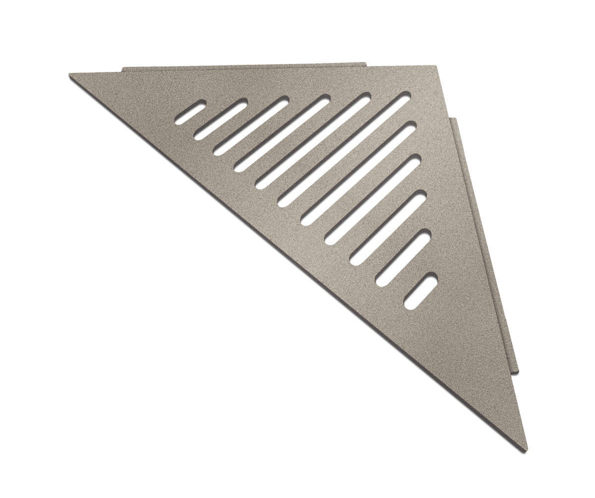 Genesis HD Stainless Steel Corner Shower Shelves (296x210x4mm) Various Colours - FMV TILES & BATHROOMS