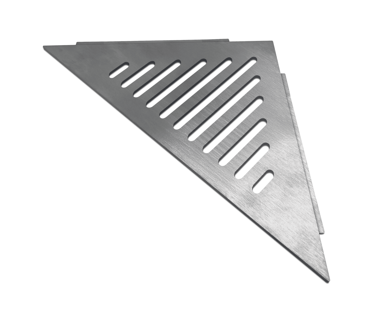 Genesis HD Stainless Steel Corner Shower Shelves (296x210x4mm) Various Colours - FMV TILES & BATHROOMS