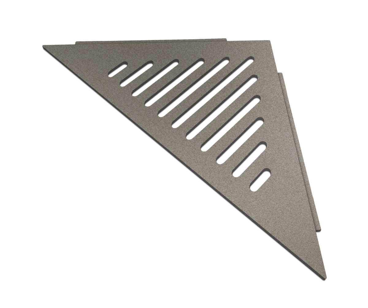 Genesis HD Stainless Steel Corner Shower Shelves (296x210x4mm) Various Colours - FMV TILES & BATHROOMS