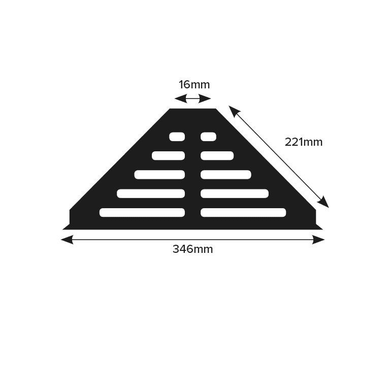Genesis Triangle XL Aluminium Shower Shelves (346x221x16x1.5mm) Various Colours - FMV TILES & BATHROOMS