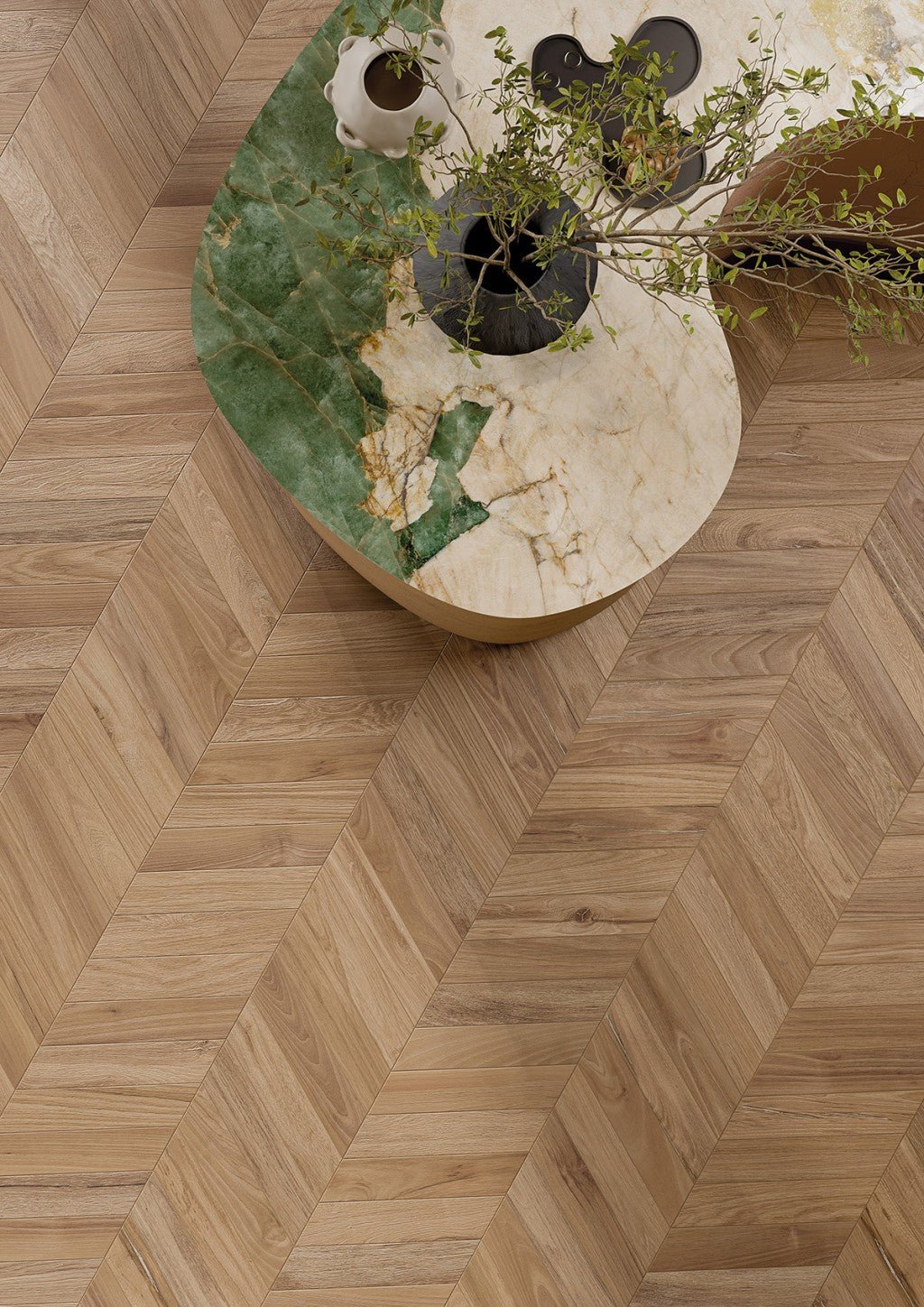 Honey Wood Chevron Mix Porcelain Floor and Wall Tile 75x407mm - FMV TILES & BATHROOMS