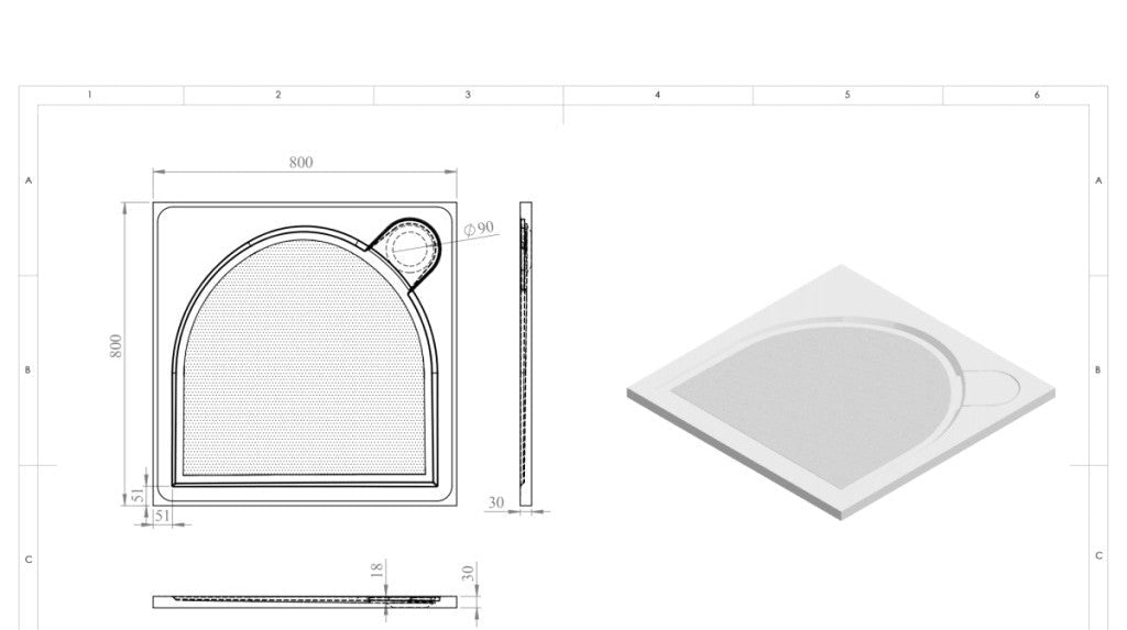 Illusion Low Profile Shower Trays Square / Rectangular / Quadrant - FMV TILES & BATHROOMS