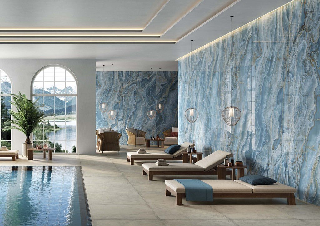 Lavish IB8 Onyx Iriduim Blue Porcelain Floor and Wall Tile 600x1200x10mm - FMV TILES & BATHROOMS