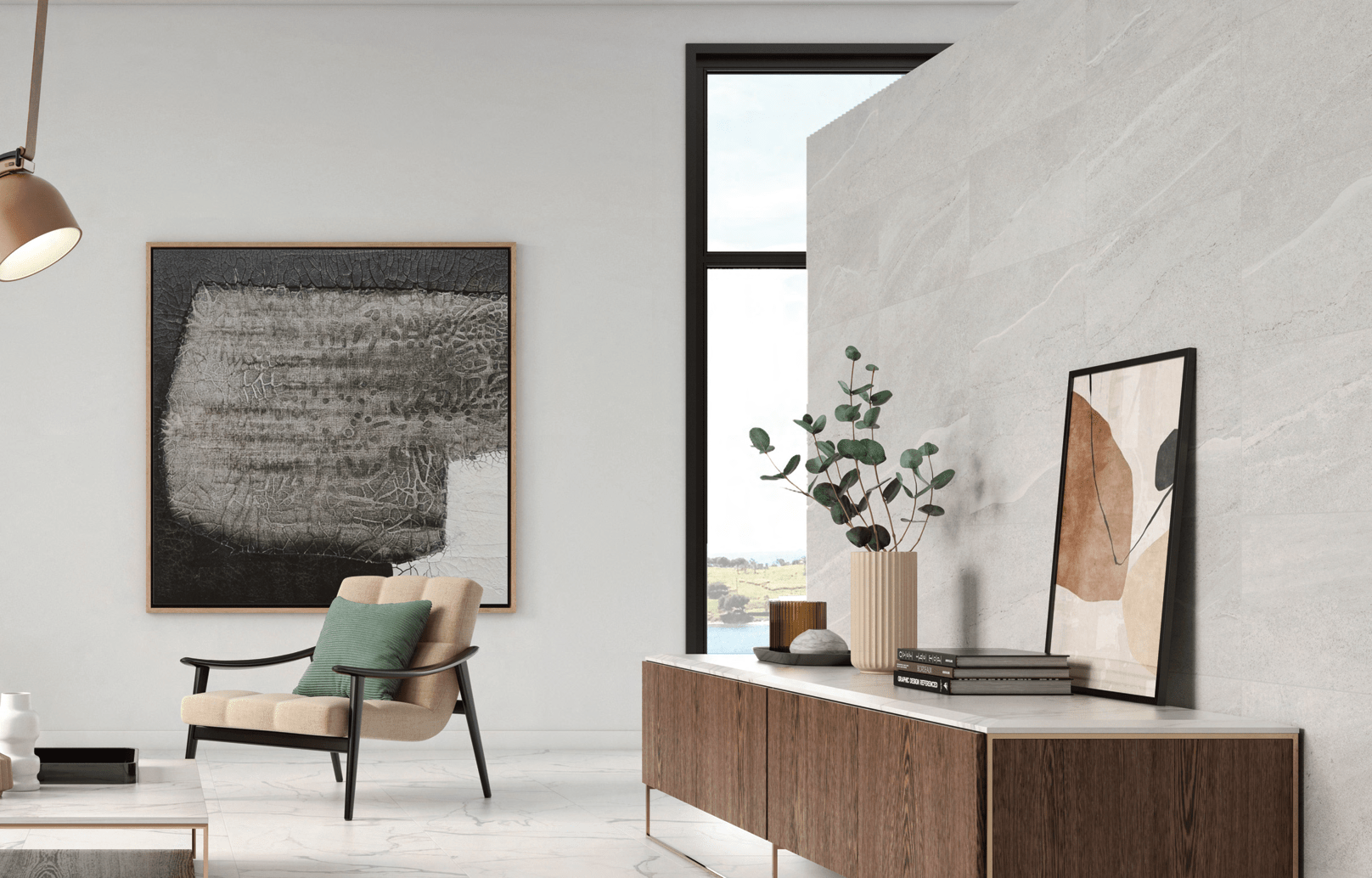Melia Perla Grey Stone Porcelain Floor and Wall Tile 300x600mm - FMV TILES & BATHROOMS