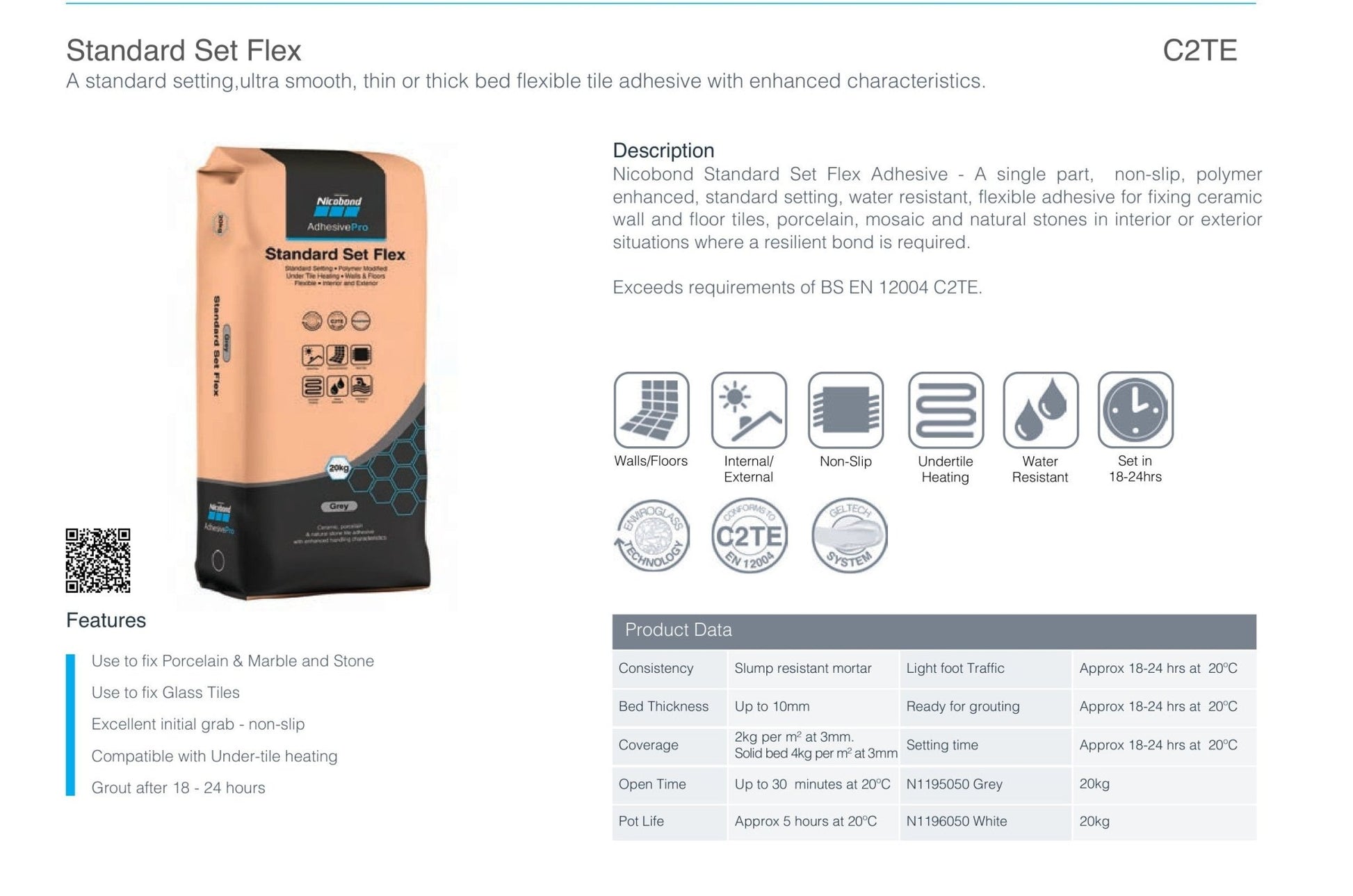 NICOBOND STANDARD SET FLEX ADHESIVE 20KG - Pallet Deal - FMV TILES & BATHROOMS