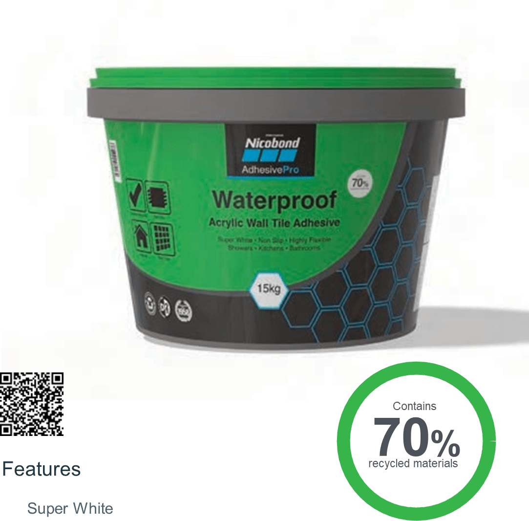 Nicobond Waterproof Tile Adhesive D2 TE – Flexible Ready Mixed Wall Tile Adhesive - FMV TILES & BATHROOMS
