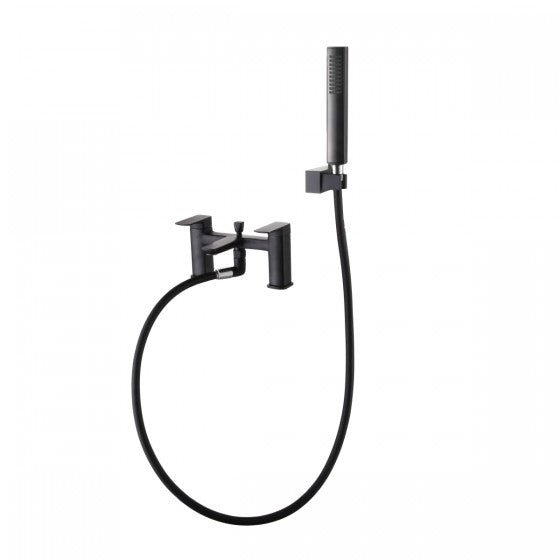 Noir Matt Black D Series Bath Shower Mixer with Shower Kit - FMV TILES & BATHROOMS