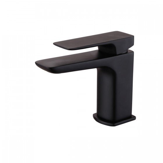 Noir Matt Black D Series Mini Monobloc Basin Mixer with Clicker Waste - FMV TILES & BATHROOMS