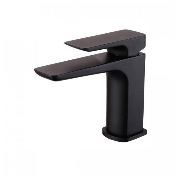 Noir Matt Black D Series Monobloc Basin Mixer with Clicker Waste - FMV TILES & BATHROOMS