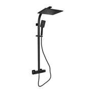 Noir Matt Black V Series Cool Touch Thermostatic Shower Mixer, Square Head - FMV TILES & BATHROOMS