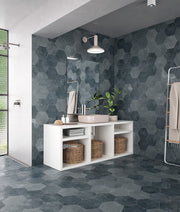 Organic Hexagon Decorated Porcelain Floor and Wall Tile 230x270mm - FMV TILES & BATHROOMS