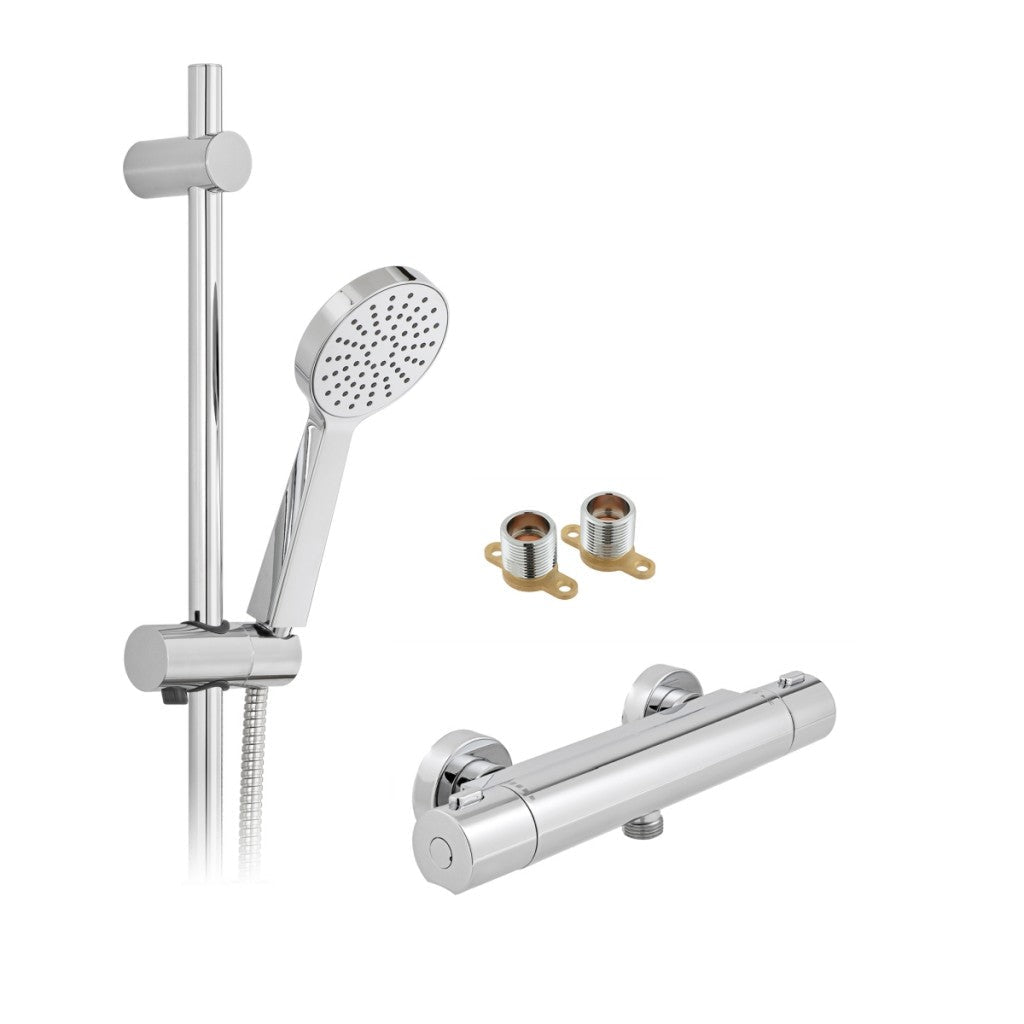 Palma Thermostatic Shower Bar Mixer and Kit - FMV TILES & BATHROOMS
