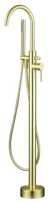 Quadro Brushed Brass Freestanding Bath Shower Mixer - FMV TILES & BATHROOMS