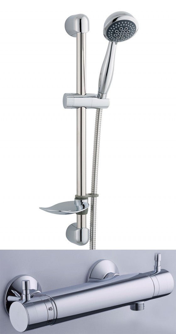 Quadro Cool Touch Thermostatic Shower with Silhouette Shower Kit - FMV TILES & BATHROOMS