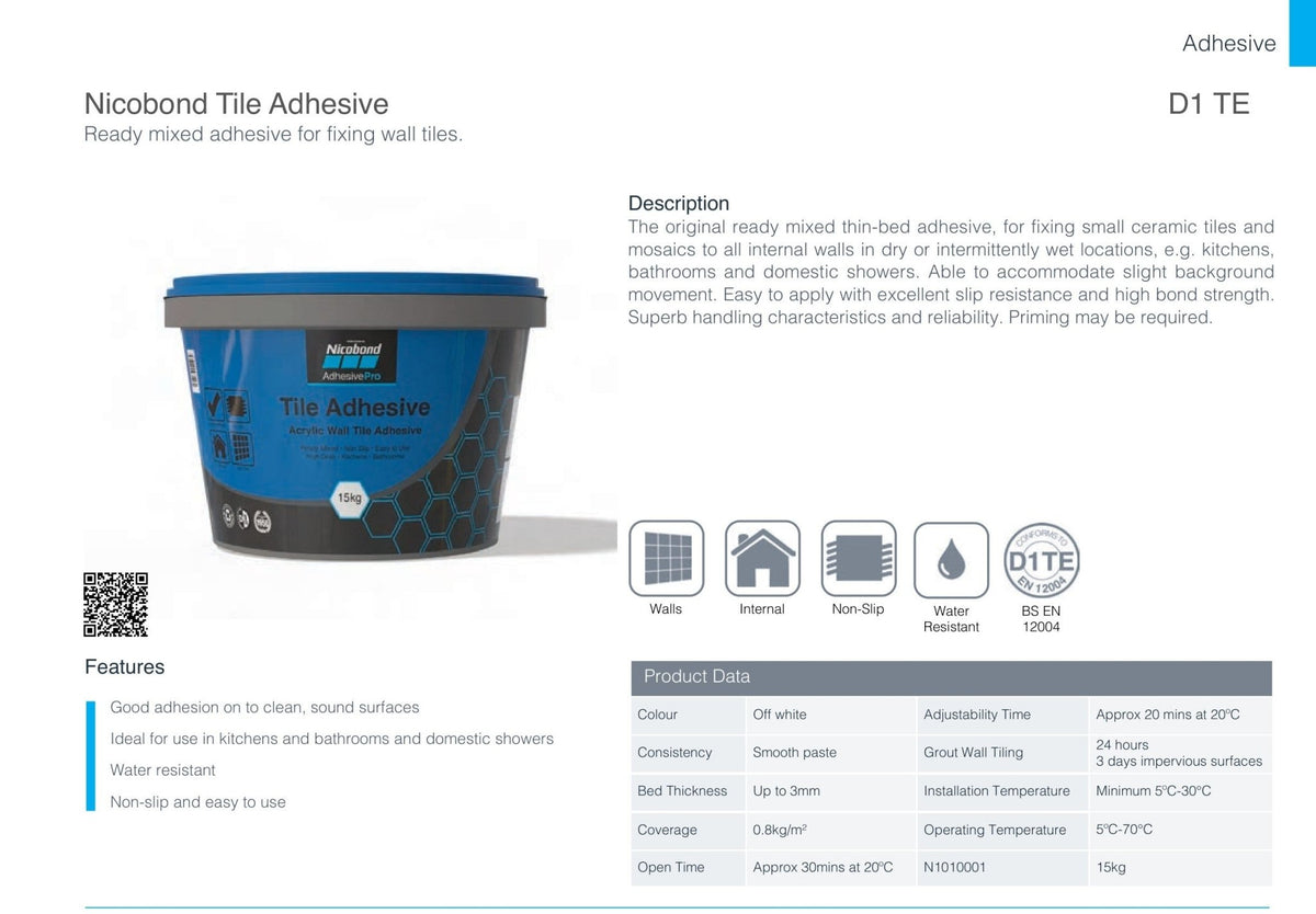 Tile adhesive Ready to use - FMV TILES & BATHROOMS